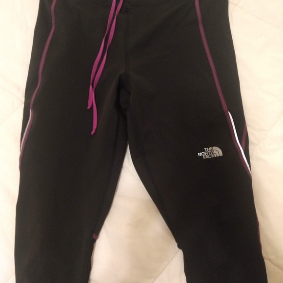 The North Face Black Leggings with Pink Highlights - Picture 1 of 4